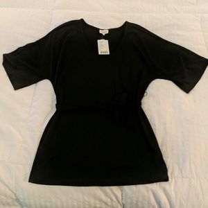 Anthro black jersey tie top